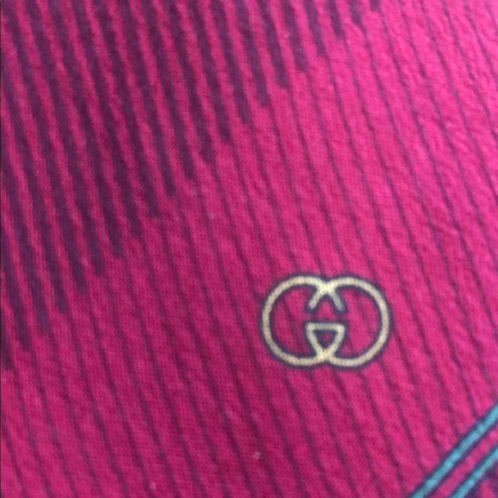Vtg Gucci bit logo silk tie